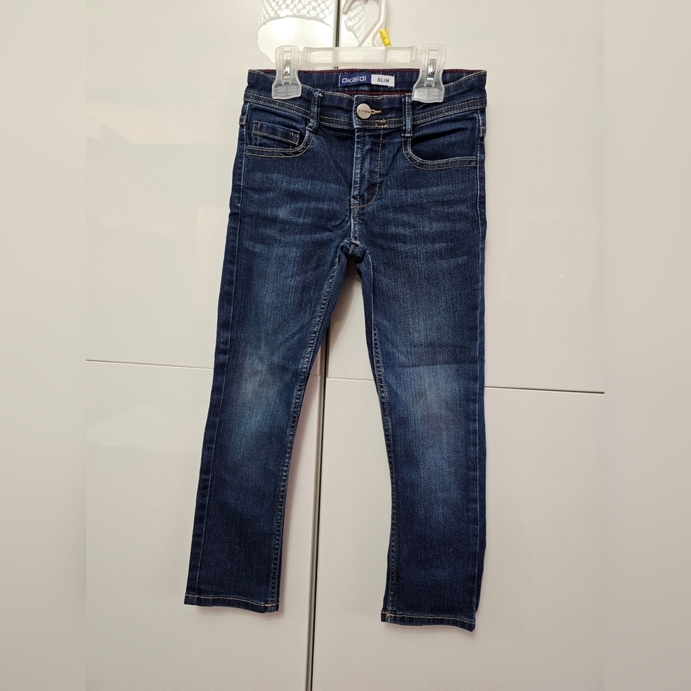 Kids Okaidi Skinny 5 Years Old Stretch Jeans Navy Blue